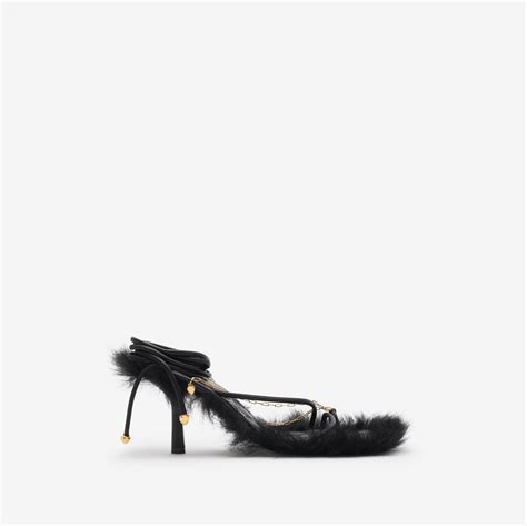 burberry print stilettos|Leather Slinky Sandals in Black .